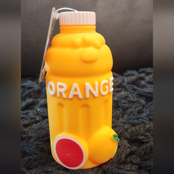 Orange Juice Bottle Squishy Squeak Dog Toy - Picture 3 of 4